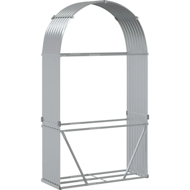 vidaXL Kaminholzunterstand Silbern 120x45x210 cm Verzinkter Stahl 364592 – Bild 9