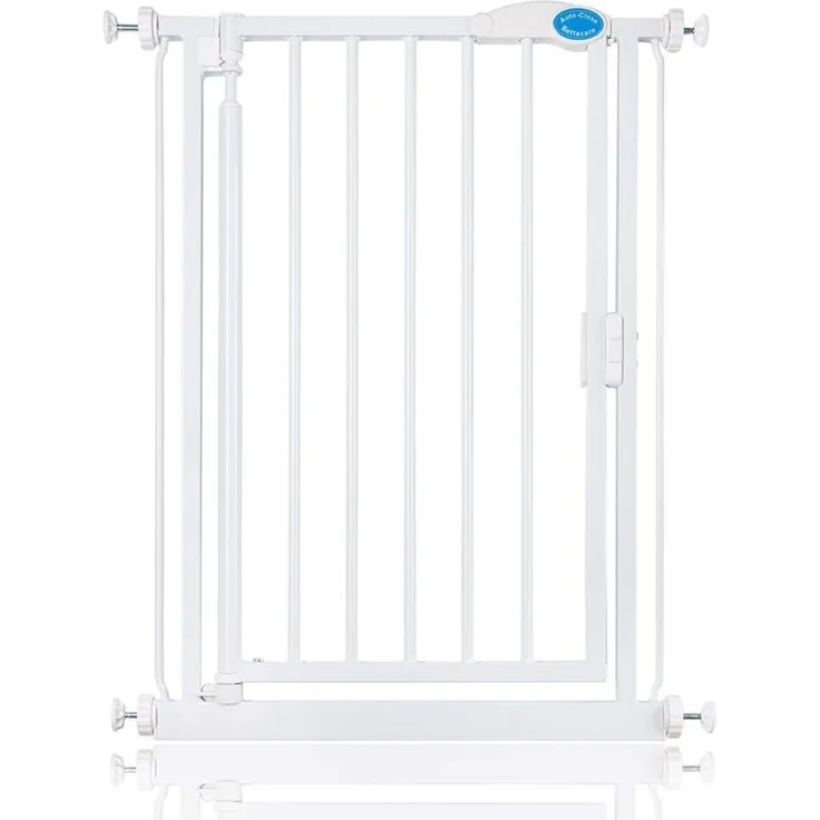 Bettacare Automatisch Schließendes Treppengitter, 61cm – 66.5cm, Weiß, schmal, druckfest, Sicherheitsgitter, Babygitter, Sicherheitsbarriere für Türen, Flure und Räume, einfache Installation – Bild 1