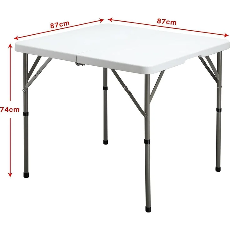 Klapptisch Campingtisch 87cm Küche Quadratisch Klappbar Gartentisch Balkontisch – Bild 3