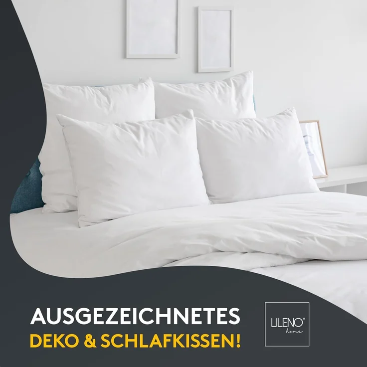 LILENO HOME Kopfkissen 30x50 (2er Set) – 95 °C waschbar, Oeko-Tex & Made in DE – Allergiker Kissen 30x50 für himmlischen Schlaf – Haut schmeichelndes & geruchsfreies Pillow – Bild 7