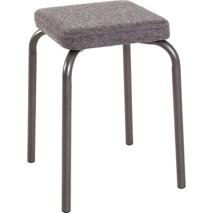 Stapelhocker Polly / Pik, Metall, Polypropylen, Polyvinylchlorid (PVC), Grau, 36 x 48 x 36 cm
