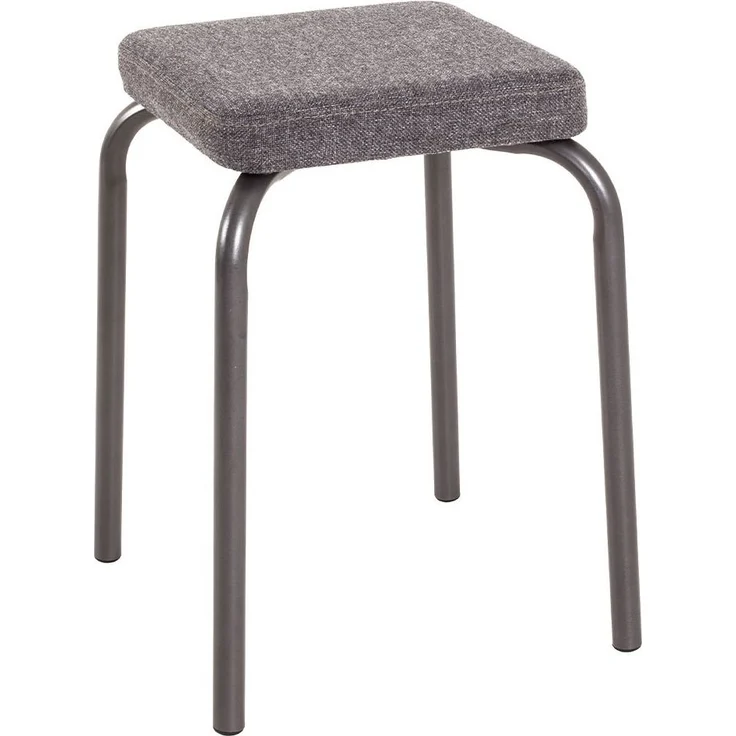 Stapelhocker Polly / Pik, Metall, Polypropylen, Polyvinylchlorid (PVC), Grau, 36 x 48 x 36 cm