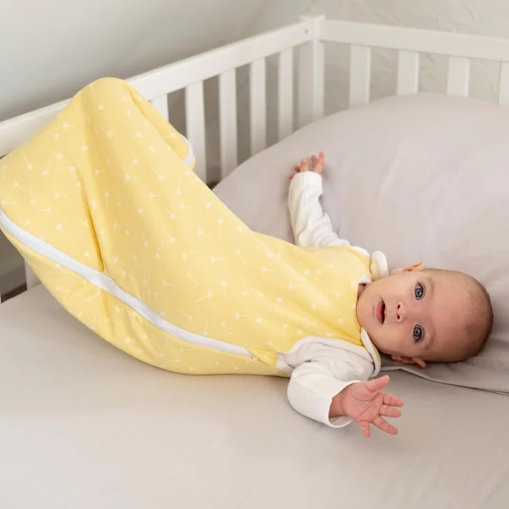 Ehrenkind® Babyschlafsack | Schlafsack Rund 2.5 TOG | Bio-Baumwolle | Ganzjahres Schlafsack Baby Gr. 62/68 Farbe Beige Pusteblume | Oeko-Tex | Schlafsack winter und Sommer – Bild 5