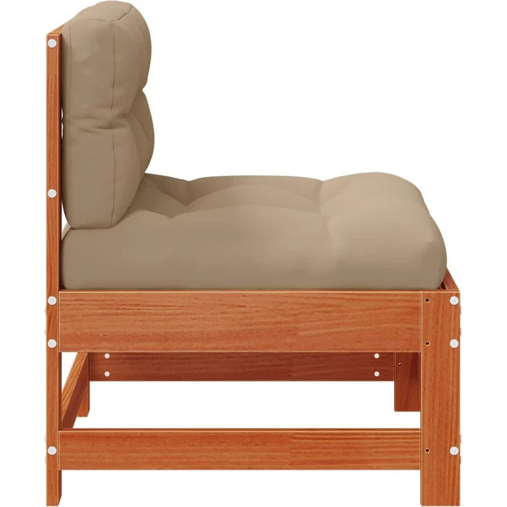 vidaXL Garten Mittelssofa Massives Kiefernholz Wachsbraun 865476 – Bild 5