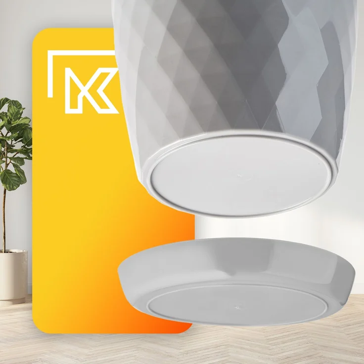 KADAX Kunststoff-Blumentopf mit Ständer, Blumentopf-Abdeckung für Blumen, 30 cm, Grau – Bild 6