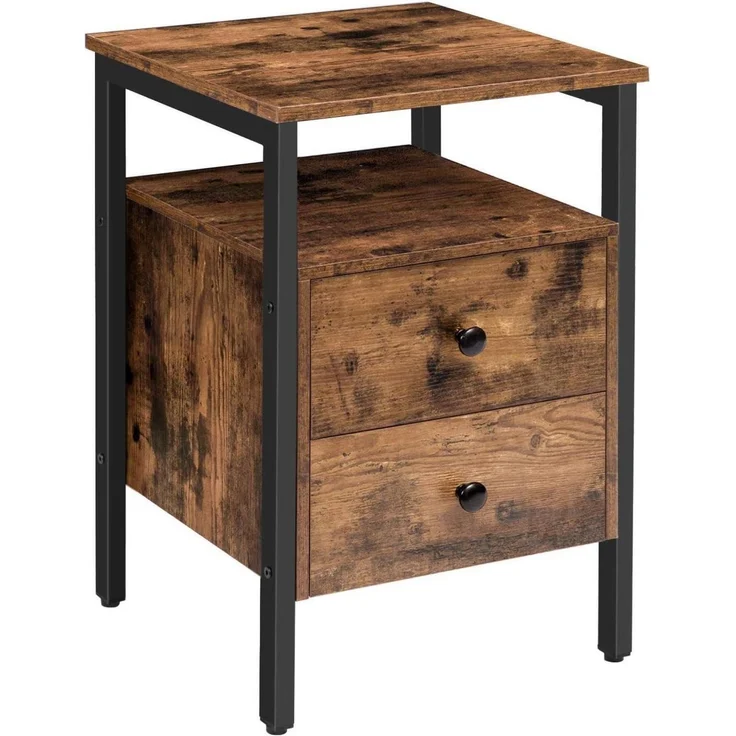 Nachttisch Beistelltisch Schubladen Nachtschrank 40x40x61cm Vintage – Bild 1