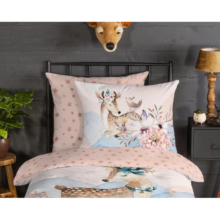 soma Bettwäsche biber bettwäsche 135x200 kinder biber bettwäsche 135x200 Tiere Rehkitz, Biber, 2 teilig, kinderbettwäsche mädchen kinderbettwäsche set sale 135x200 biber – Bild 2