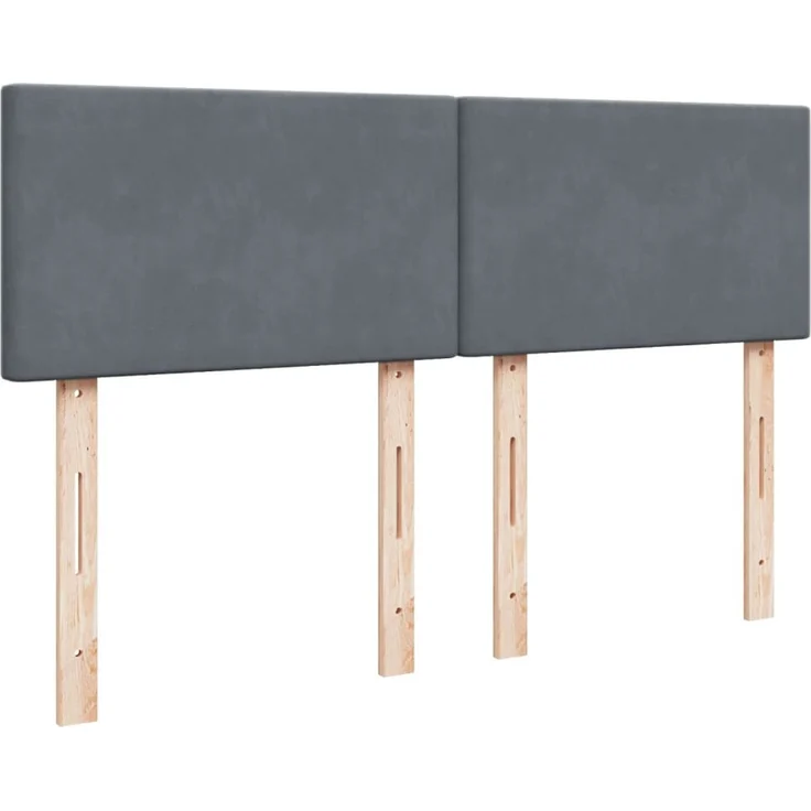 vidaXL Boxspringbett mit Matratze Dunkelgrau 140x200 cm Samt 3288625 – Bild 9