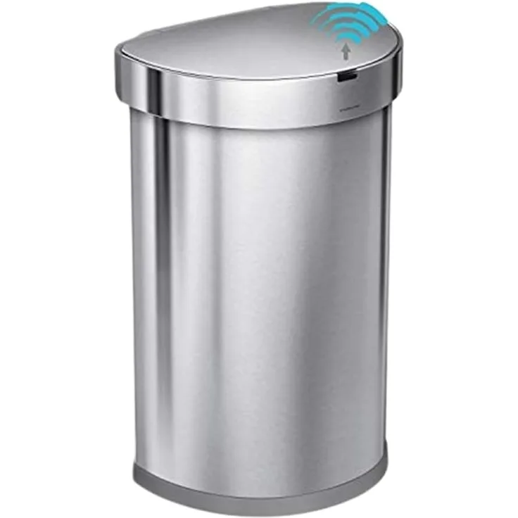 Simplehuman 45L halb-runder Sensormülleimer, gebürstet