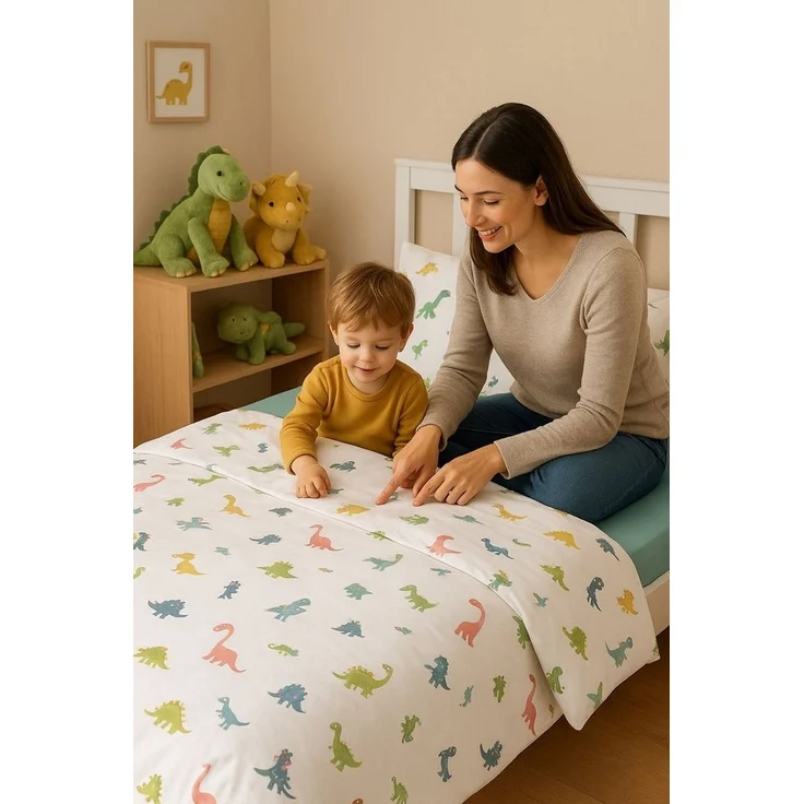 soma Babybettwäsche Perkal Baby Wende Bettwäsche 100x135 Alpaka Lama Regenbogen weiß bunt, Perkal, 2 teilig, Babybettwäsche +Spannbettlaken Baumwolle winter weihnachtsbettwäsche – Bild 3