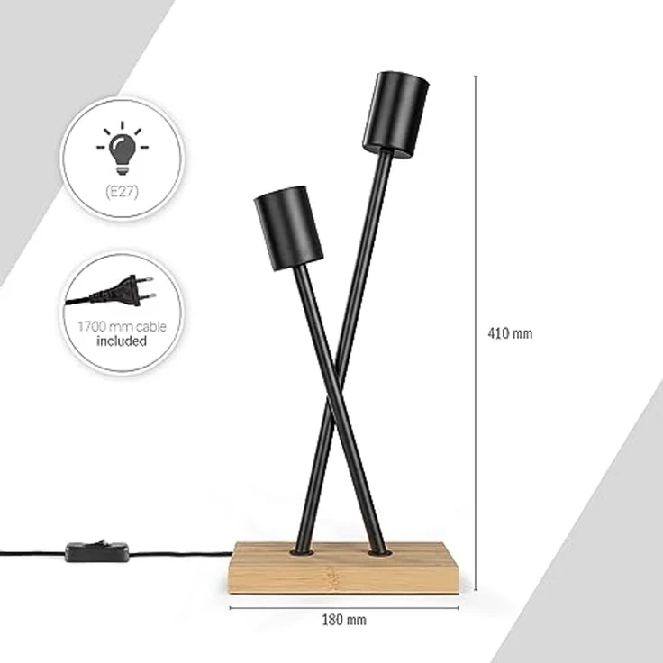 Paco Home Tischleuchte IKS, ohne Leuchtmittel, Stehlampe LED Lampe Wohnzimmer Vintage Retro Industrial Design E27 – Bild 3