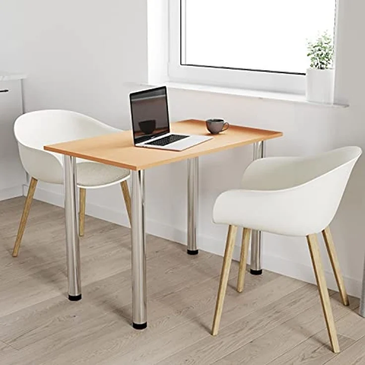 AKKE Esstisch (2mm PVC), Esszimmertisch mit Chrombeinen Küchentisch Bürotisch Kantenumleimung – Bild 2