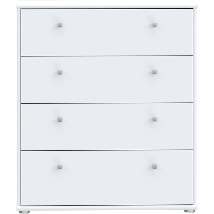 Kommode >Tembi< in Weiß - 73.7x85.5x34.8cm (BxHxT) – Bild 3