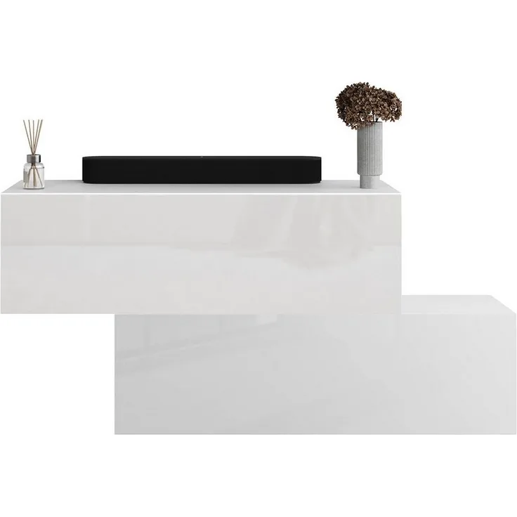 Planetmöbel Garderoben-Set Flur Möbel Garderobe 2x Hängeschrank 100 cm weiß