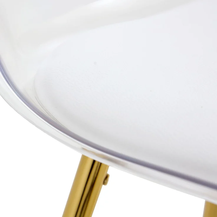2er-Set Barhocker mit transparenten Lehnen, Goldgestell, Hochstuhl – für Café, Wohnzimmer und Thekenbereich--Gold, Transparent--96.5x33x38cm--YOUDENOVA – Bild 9