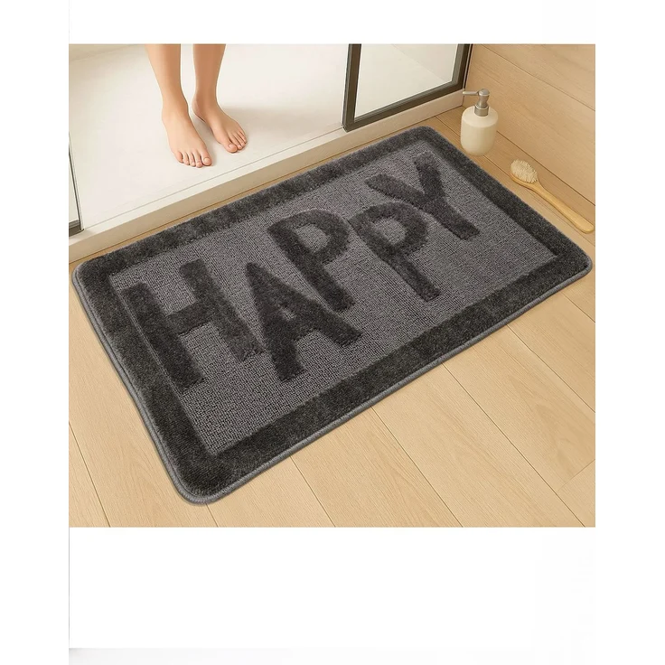 Mijolnir 'Happy - Anthracite' Badematte, Anthrazit, 60 x 100 cm – Bild 2