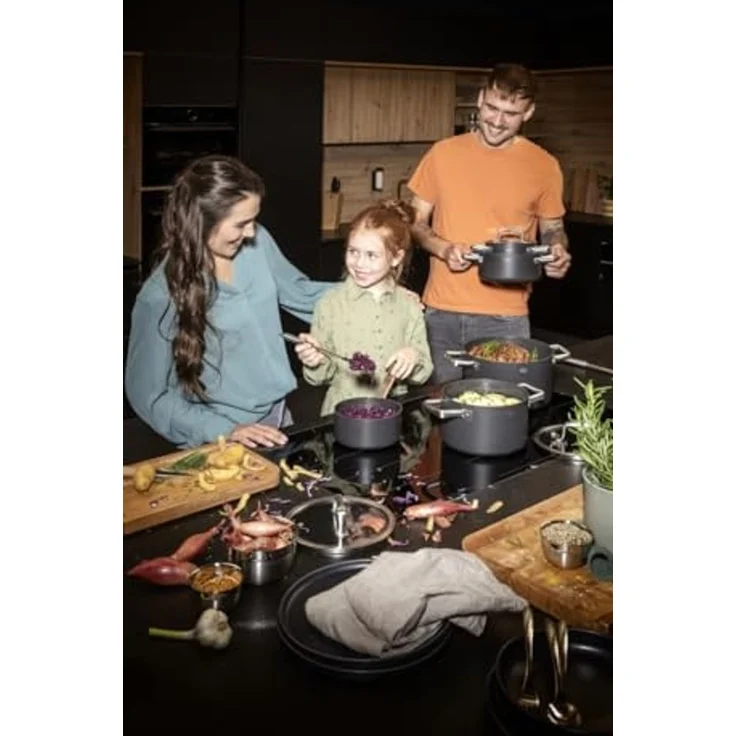 RÖSLE Topfset EBONIC 5-tlg. ProNero Keramik-Wabenbeschichtung – Bild 3