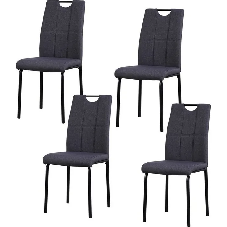 HTI-Living Polsterstuhl Esszimmerstuhl Denton Webstoff Grau 4er-Set (Set, 4 St), Polsterstuhl