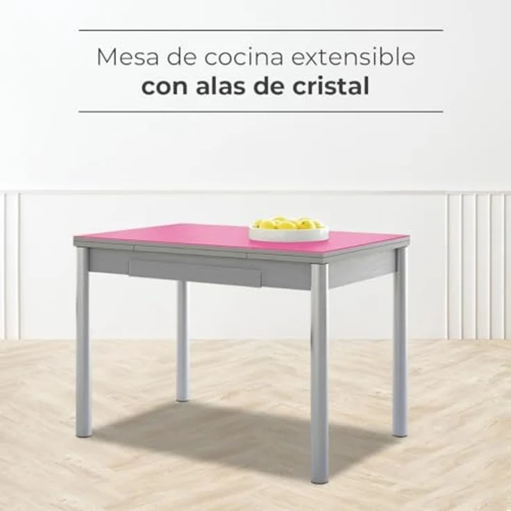 ASTIMESA Alas Cristal Küchentisch, Metall, Fuchsia, 90 x 50 cm – Bild 2