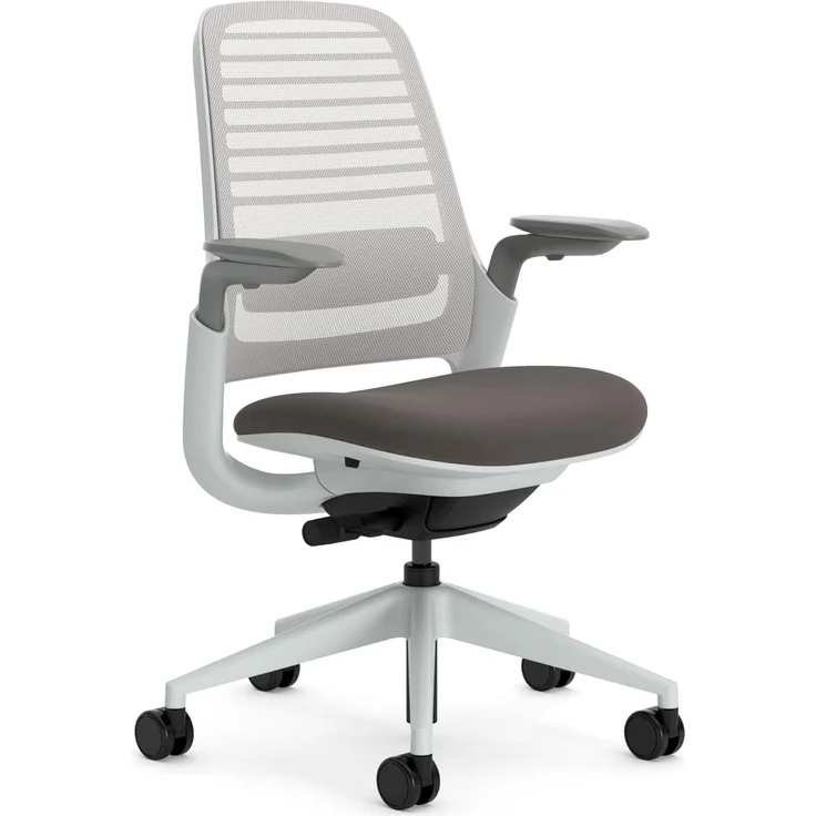 Steelcase Series 1 Ergonomischer Bürostuhl mit LiveBack Lumbalstütze und 4D-Armlehnen Dunkelbraun