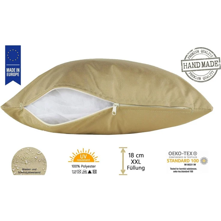 JACK Dekokissen 40x60cm Outdoor Lounge Kissen inkl. XXL Füllung, starke Füllung, Robust, Strapazierfähig, Wasserabweisend, Innen&Außen – Bild 2