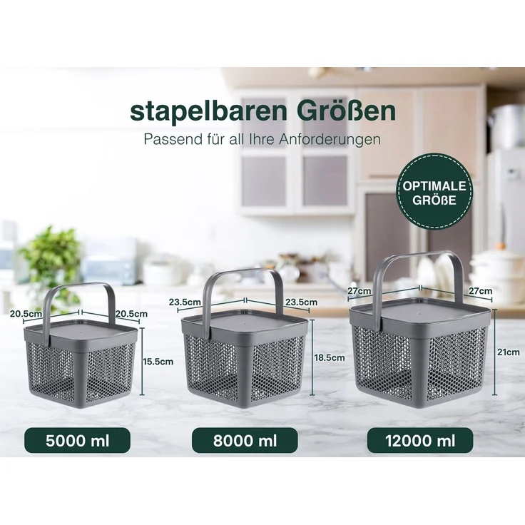 uandu home Vorratsdose Kartoffel Aufbewahrungsbox Küche, Zwiebeln, Knoblauch Aufbewahrung, (Korb für Spielzeug, Wäschekorb, Regal Korb, Aufbewahrungskorb für Bad, Vorratskorb, Küchen Aufbewahrung & Organizer) – Bild 2