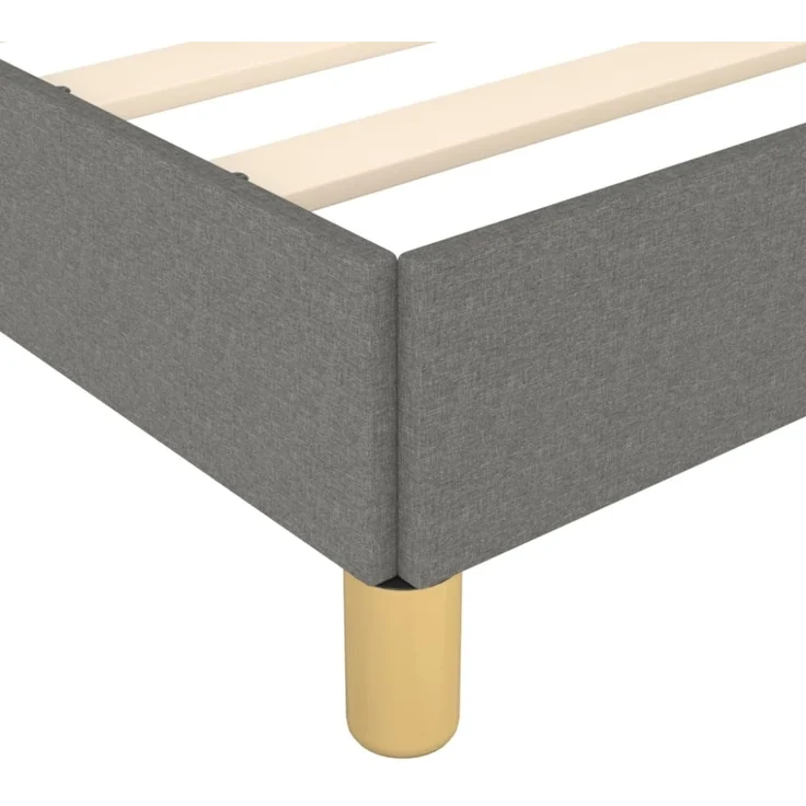 vidaXL Bettgestell ohne Matratze Dunkelgrau 120x190 cm Stoff 3269639 – Bild 3