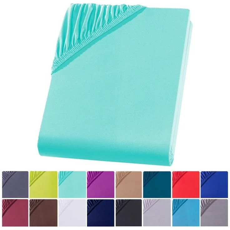 Visaggio Spannbettlaken Mikrofaser Spannbetttuch Bettlaken 90x200 140x200 180x200 200x220, Microfaser, Gummizug: rundum, viele Größen und Farben, Steghöhe 30 cm für Matratzenhöhen bis 22 cm – Bild 4
