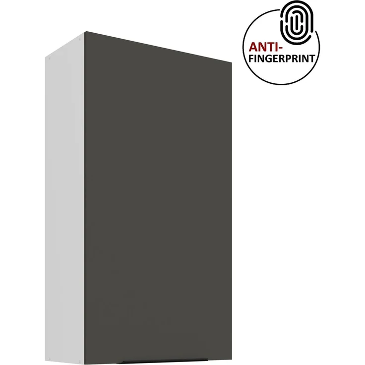 Küchen Hängeschrank 60 cm - Höhe 90 cm ARIA Graphite ultra matt + Weiss matt, hochwertige Fronten mit Anti Fingerprint Beschichtung Küchenzeile Küchenblock – Bild 1