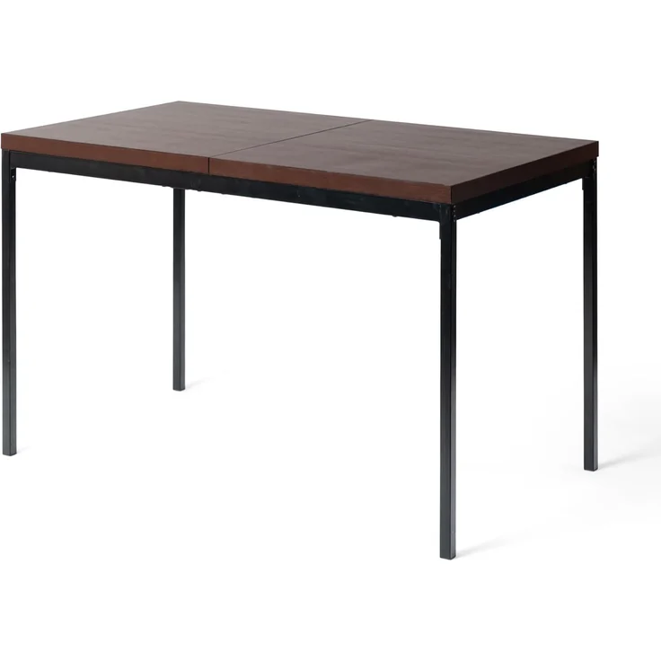 FurnitureR Espresso rechteckiger Dining-Tisch, L-120 cm für 4-6 Personen, Sleek Modernes Design, Thick Wood Top mit Metallrahmen, vielseitig und minimalistisch, Akzent für Outdoor & Innen 120x70 x – Bild 4
