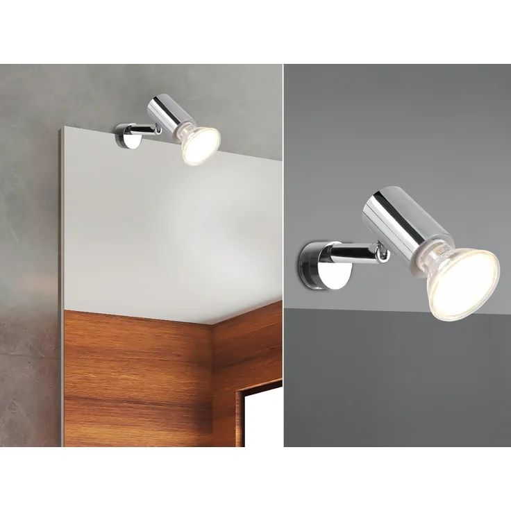 LED Badezimmerlampe dimmbar Chrom - Spiegelklemmleuchte mit schwenkbarem Spot