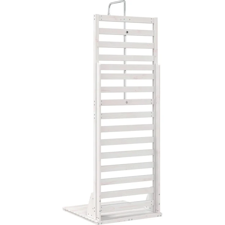 vidaXL Gartendusche 225 cm Massivholz Kiefer und Edelstahl Weiß 886349 – Bild 6