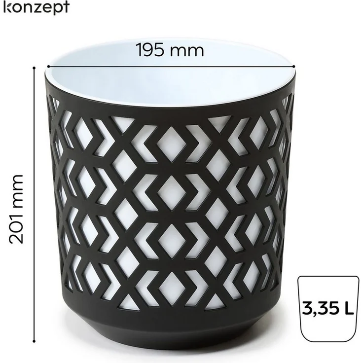 KONZEPT Blumentopf Übertopf Set für Zimmerpflanzen 19/25 cm (1 St), ideal für Wohnzimmer, Küche und Balkon – Bild 2