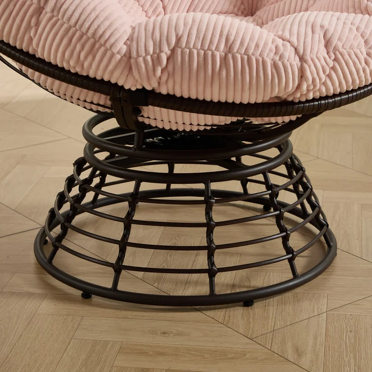 LVHOM Papasansessel 360° drehbar, Relaxsessel in Rattan-Optik mit extra dickem Polster, stabiler Körbsessel bis 130kg, wetterfester Loungesessel für Indoor & Outdoor – Bild 7