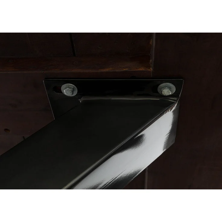 Baumtisch Akazie 220 x 100 x 77 braun lackiert / X-Beine anthrazit glänzend FREEFORM 5 – Bild 4