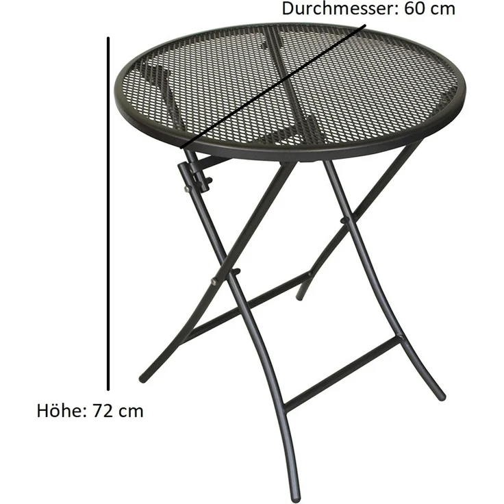 DEGAMO MOCCA Klapptisch, Streckmetall, eisengrau, 60cm rund – Bild 4