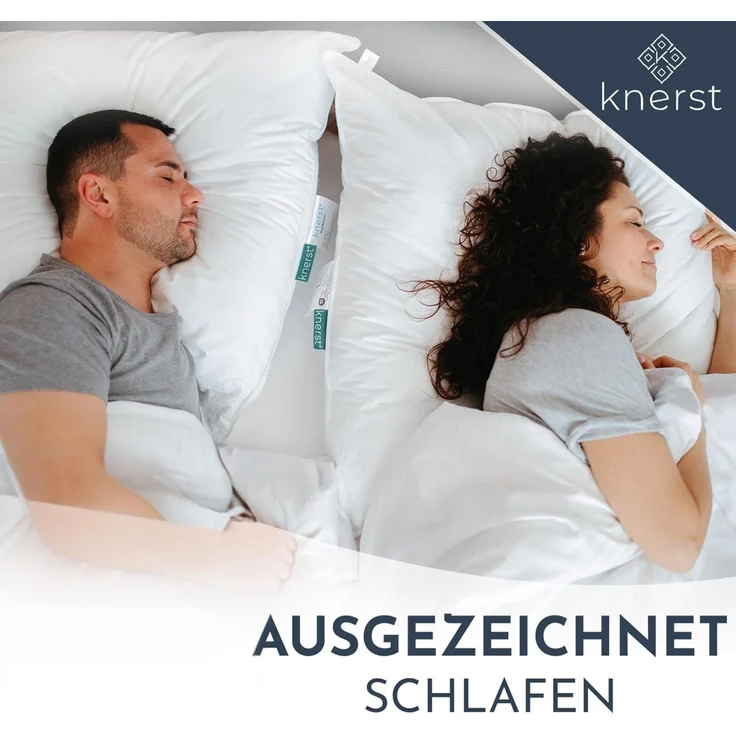 KNERST Kopfkissen Kopfkissen Nano Cloud Fill 100% Polyester, Füllung: NanoCloudFill Technologie – 100% Polyester, ergonomisches Schlafkissen ideal für jede Schlafposition, Kissen mit eleganter, weißer Biese – Bild 7