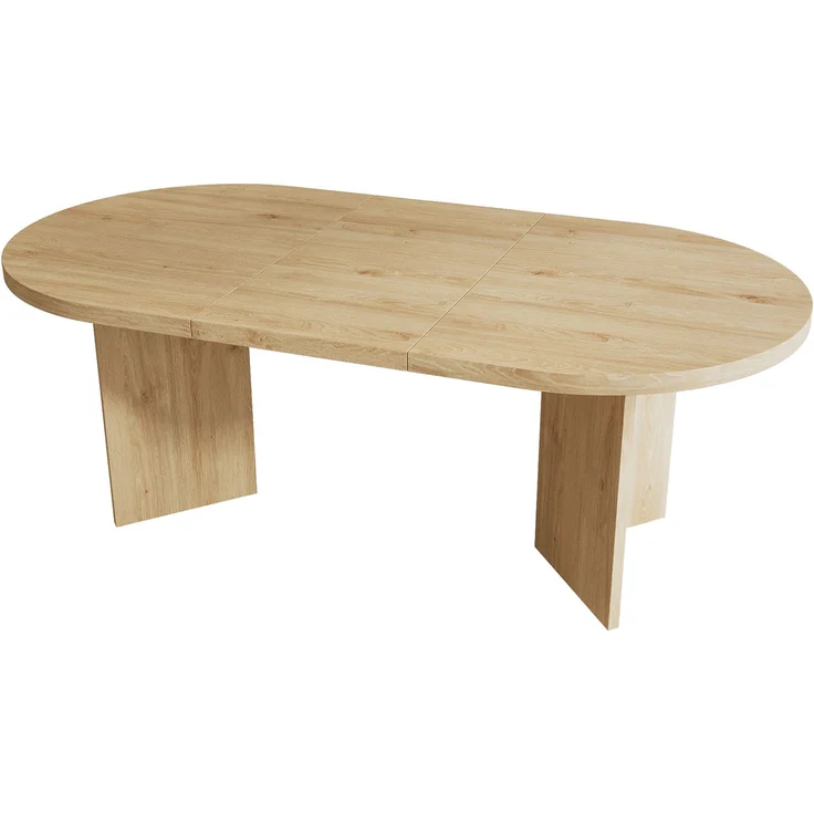 Esstisch 160*80 cm, geeignet für 6–8 Personen, Esstisch mit abgerundeten Ecken, verdickte Tischplatte, Esstisch im einfachen Stil, Eichenfarbe – Bild 9