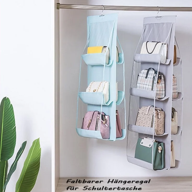 FELIXLEO Hängeregal Handtaschen Organizer Hängeregal Kleiderschrank 8 Taschen – Bild 4
