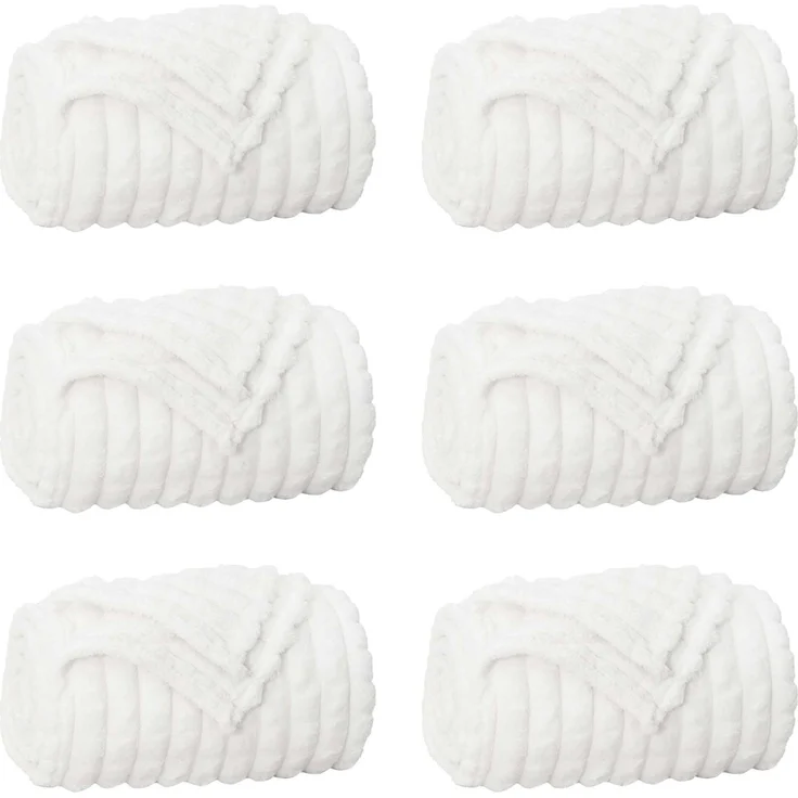 vidaXL Wohndecken 6 stk. Weiß 150 x 130 cm 2,75 kg Fleece 42016965 – Bild 2
