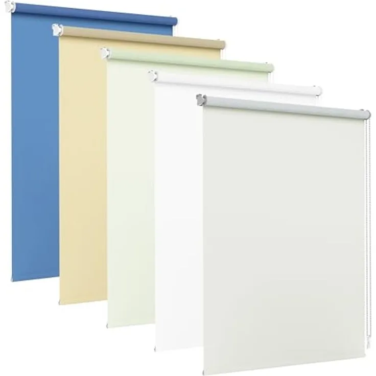 Verdunklungsrollo Standard Rollo, Klemmmontage-Vollverdunkelnd, 30 x 110 cm, creme, jalousiescout, verdunkelnd, ohne Bohren, freihängend, Klemmfix, mit Kindersicherung, für Fenster und Türen, Sonnenschutz Sichtschutz