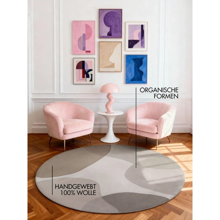 Ted Baker Wollteppich Clarissa, auch in rund, Höhe: 11 mm, Wolle, Abstrakt, Natur, Wohnzimmer, Schlafzimmer, Modern, Geometrisch – Bild 3
