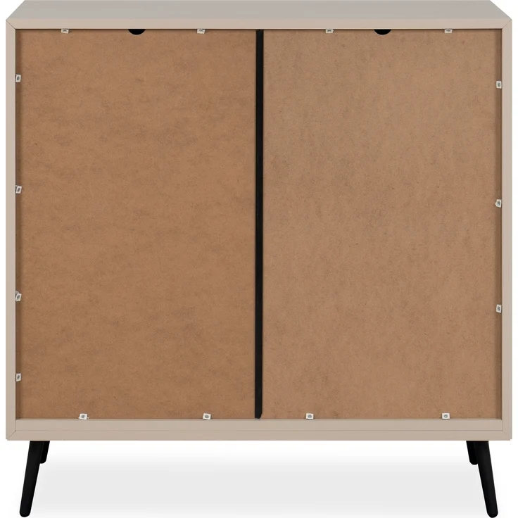 Kommode >Arona< 2 Türen, 2 Böden, in Sand / Schwarz - 90x90x38cm (BxHxT) – Bild 7