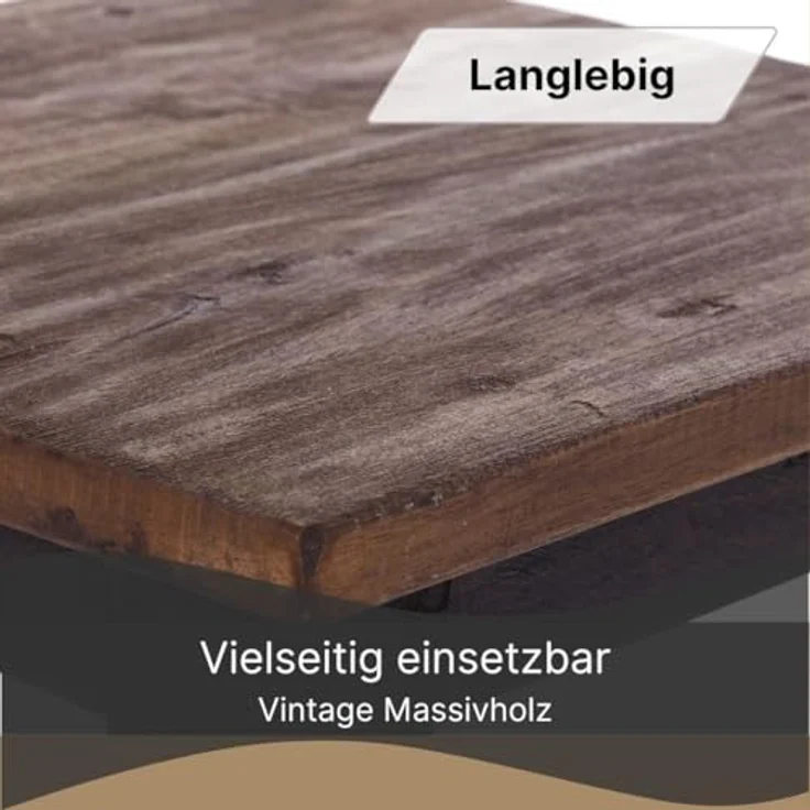 DESIGN DELIGHTS Hocker Sitzhocker MADERO, 48x30cm(HxB) Altholz Holzhocker, massivholz Hocker – Bild 8