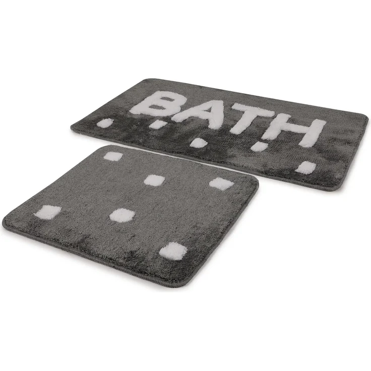 Badezimmerteppich-Set, 2-teilig, Design Bath, Dunkelgrau – Bild 1