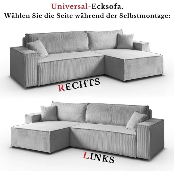 Lookway Ecksofa Gepolstertes CARLOS L-Form, Schlaffunktion – Bild 4