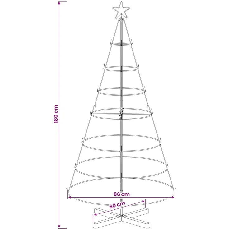 vidaXL Metall Weihnachtsbaum KUOPIO 180 cm Stahl Weiß 42053814 – Bild 6