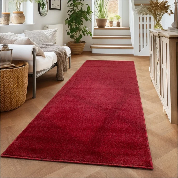 Carpettex Veloursteppich Unicolor - Einfarbig, Läufer, Höhe: 11 mm, Einfarbig Kurzflor Teppich Wohnzimmer verschiedene farben und größen – Bild 5