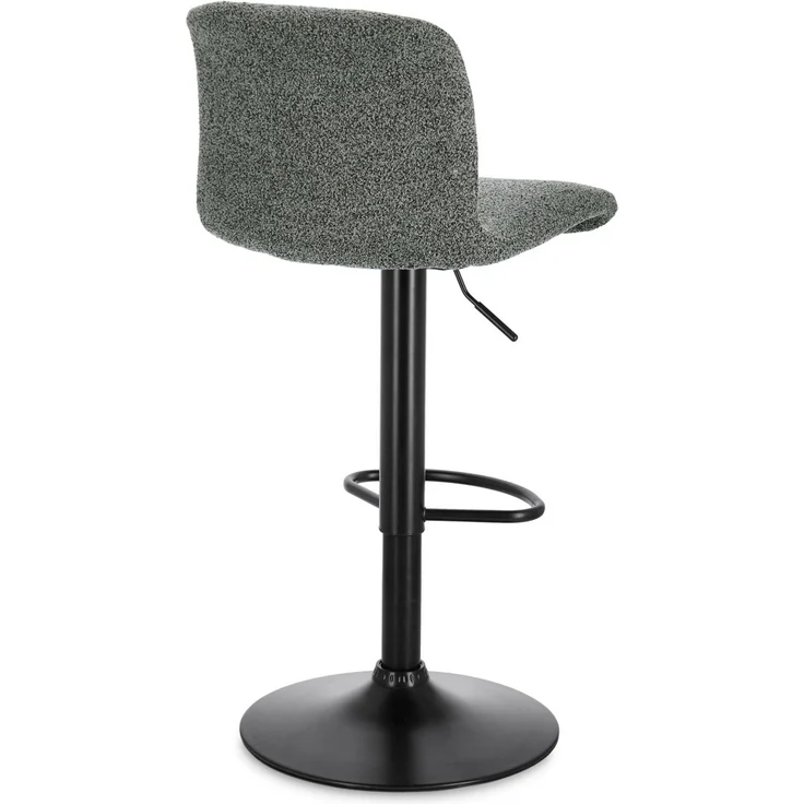 Barhocker Rafael 2er-Set, Stoff gepolstert, modern höhenverstellbar, Dunkelgrün Schwarz – Bild 4