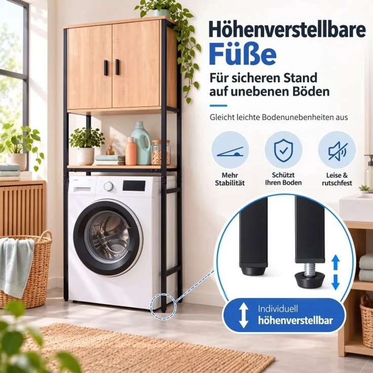 Relaxdays Waschmaschinenschrank 2 Schrankfächer – Bild 2